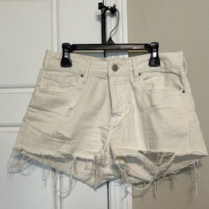 PacSun Women’s white distressed shorts